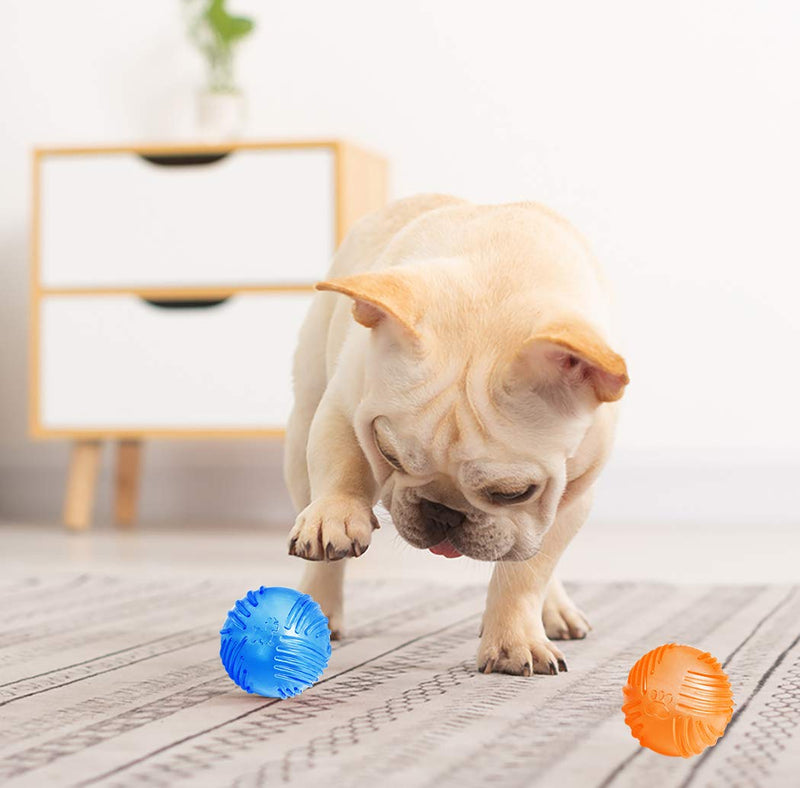 WeinaBingo Dog Tooth Cleaning Squeaky Balls, Rubber Chew Teething Pet IQ Treat Bouncy Ball, Durable Nontoxic Bite Resistant Interactive Puzzle Toys Chew,Exercise,Training(2 Packs) - PawsPlanet Australia