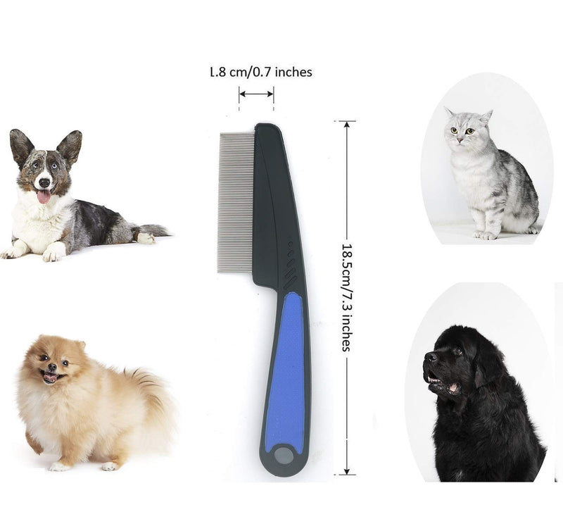 weback Flea Comb for Dogs, Lice Combs,Tick Comb, Cat flea Combs with Durable Teeth for Removing Tear Stains, Fleas, Dandruff, Lice 1PCS-BLUE - PawsPlanet Australia