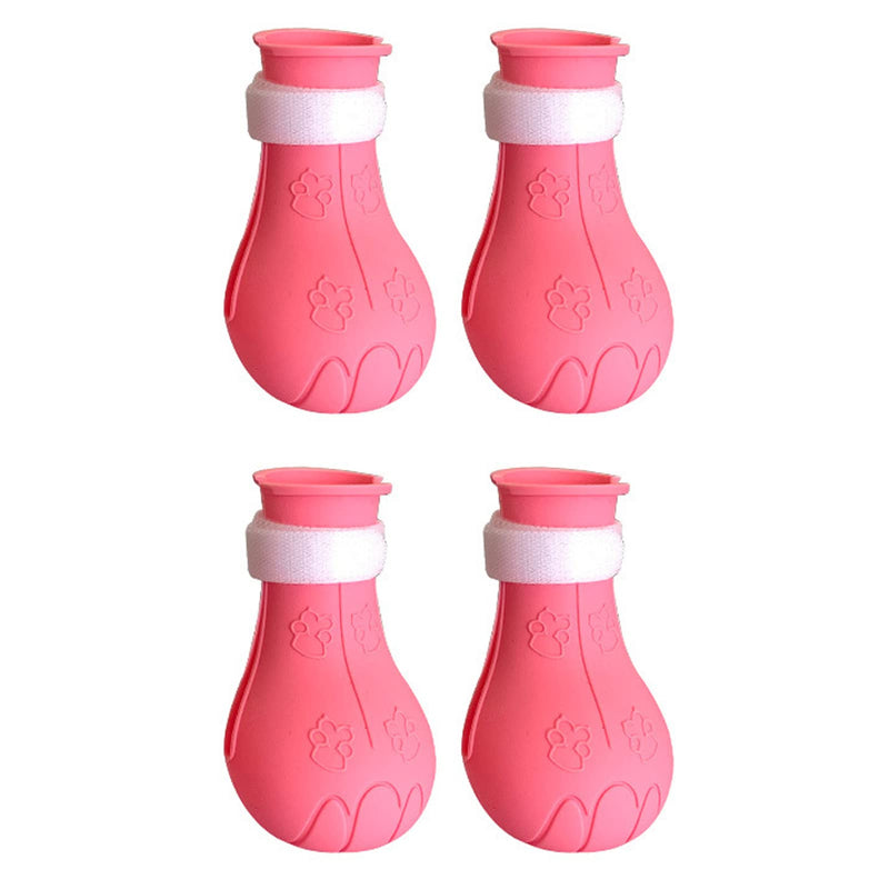 TITA-DONG Pack of 4 Silicone Anti-Scratch Cat Shoes, Anti-Off Shoes, Nail Gloves, Cat Boots Only for Cats, Silicone Pet Cat Paw Protector, Cat Feet, Claw Covers for (Pink) Pink - PawsPlanet Australia