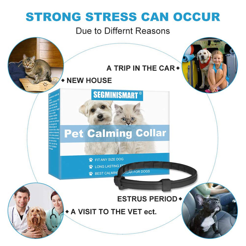 SEGMINISMART Calming Collar for Dogs,Calming Cat Collar,Antianxiety Collar with Adjustable Size,Pet Anxiety Relief & Anti Stress,Lasting Calming Effect Cat and Dog Anxiety Relief - PawsPlanet Australia