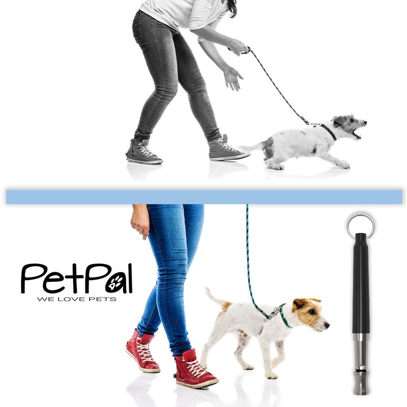 PetPäl Premium Dog Whistle | Train Stop Barking | FREE Lanyard Strap | Bark Control | Silent Whistle for Training for Dogs & Puppy | Ultrasonic Patrol Sound | Individual Adjustable Frequency Black - PawsPlanet Australia