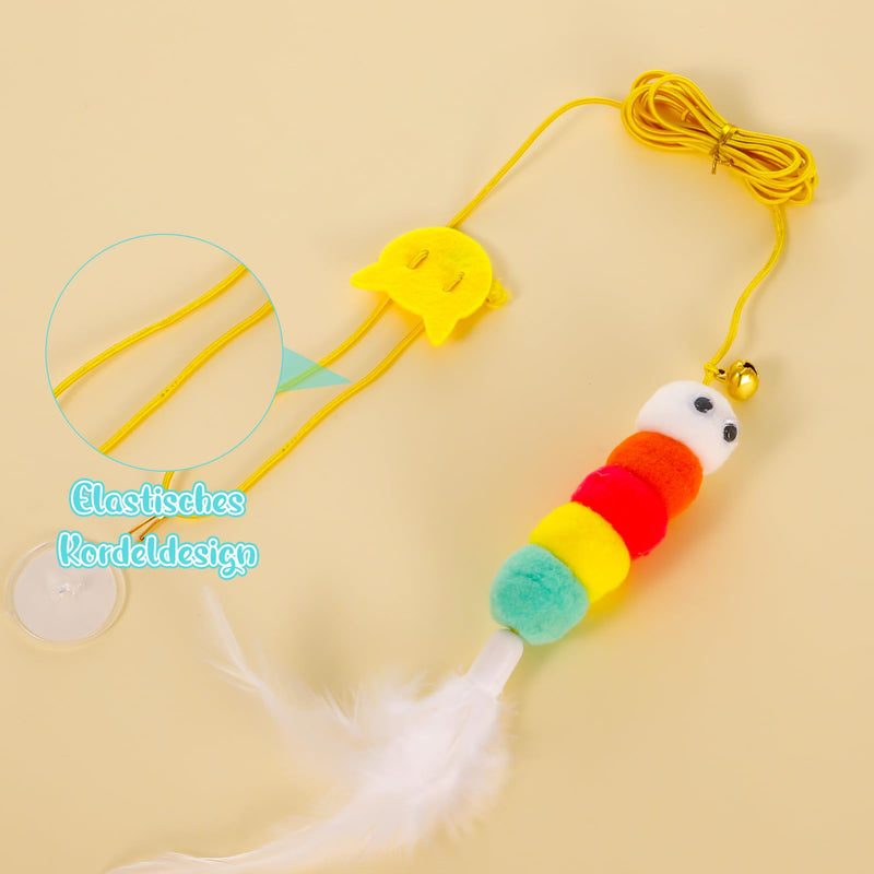 Bestomrogh Pack of 6 Cat Toys Self-Employment Hanging Door Frames, Adjustable Teaser Toy, Interactive Toy with Bell for Indoor Kitten Chase - PawsPlanet Australia