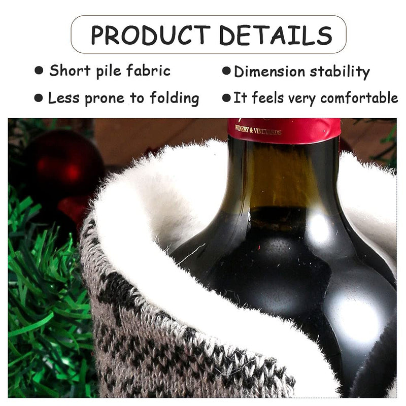 Christmas Wine Bottle Bags, Christmas Decoration Champagne Red Wine Bag for Christmas Festival Party Table Decor (Gray) Gray - PawsPlanet Australia