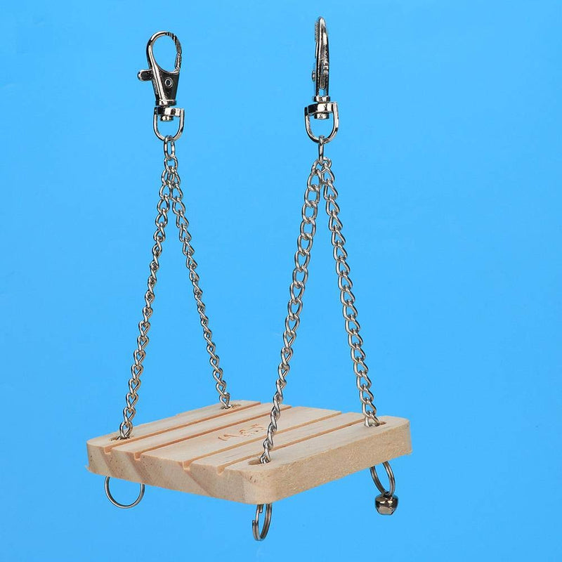 Hamster Swing Toys, Wooden Swing Platform with Hanging Chain Cage Exercise Toy for Mouse Rat Gerbil Dwarf Hamster 5.5 x 3.5in - PawsPlanet Australia