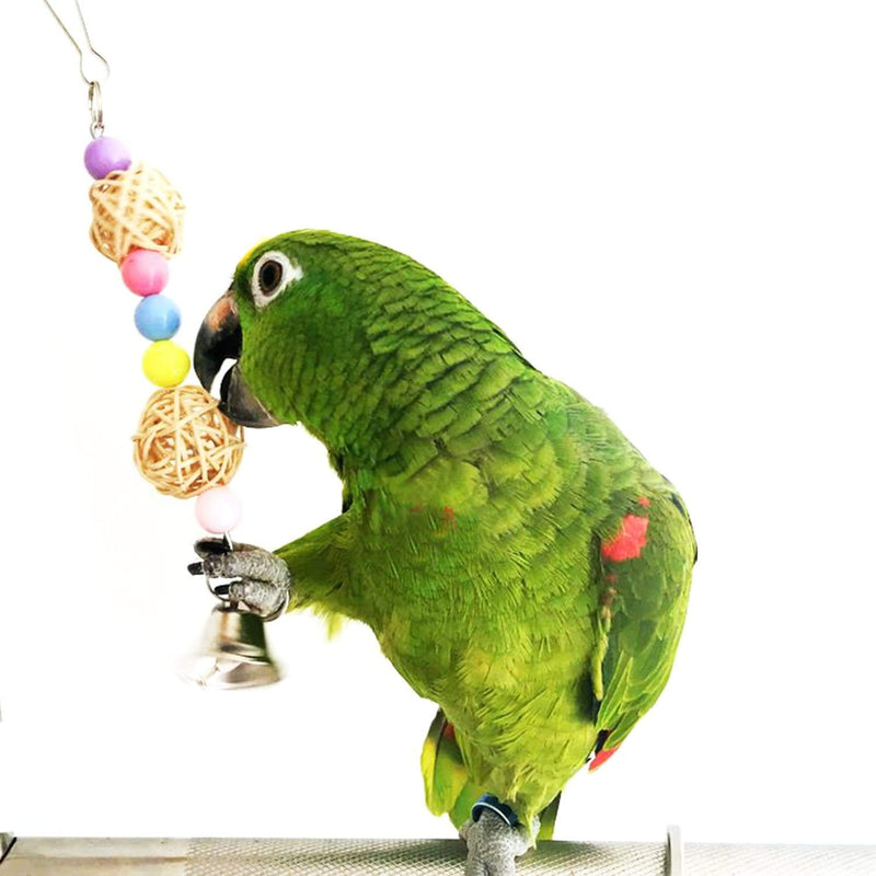 Wonninek 5 pcs Bird Parrot Toys Hanging Bell Pet Bird Cage Hammock Swing Toy Hanging Toy for Small Parakeets Cockatiels - PawsPlanet Australia