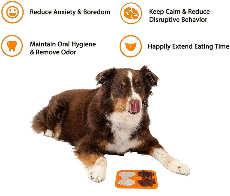 Dog Lick Pad And Food Bowl Mat, Dog Mat With 15 cm Square And 48 Suction Cups, Mat With Free Food Grade For Fun - PawsPlanet Australia