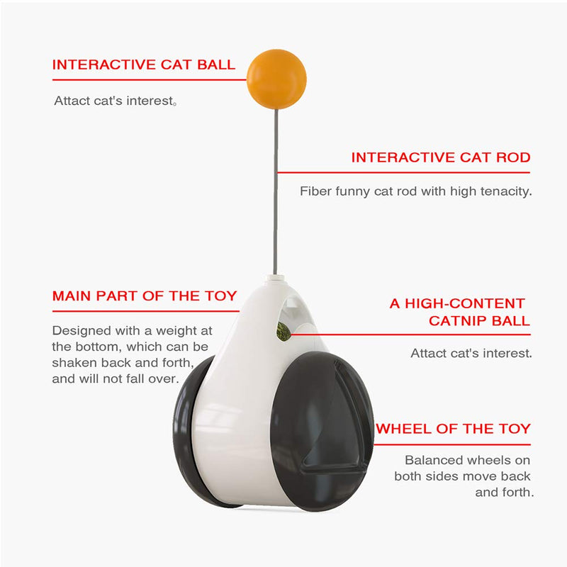 [Australia] - Onybte Cat Ball Tumbler Interactive Cat Toys for Indoor Kitty,Balance Ball and A Feather Tail Mouse in Metal Wire Ball as Additional Gift for House Kitten 