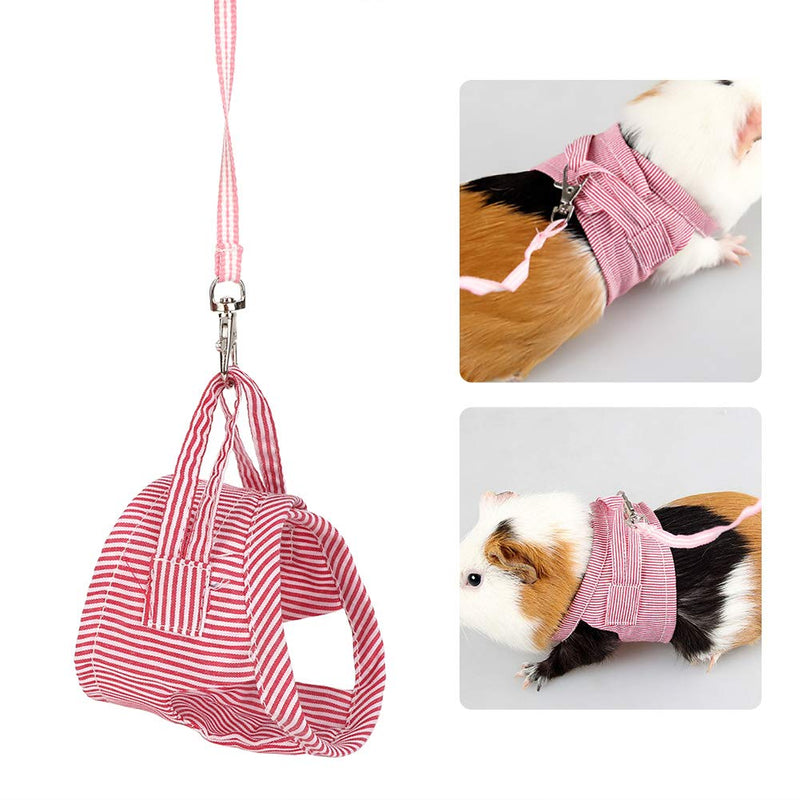 Squirrel Vest Strap, Small Animal Harness Vest & Leash Set Soft Front Harness Adjustable Outdoor Vest Harness Clothing for Guinea Pig Chinchilla Squirrel (S-red) S red - PawsPlanet Australia