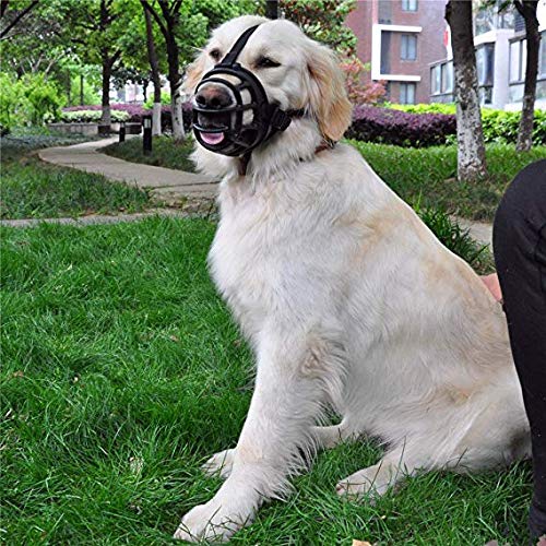 JYHY® Soft Silica Gel Dog Muzzles,Adjustable Anti Biting Chewing Barking Training Dog Muzzle/Black-1 Size 1 (Pack of 1) Black - PawsPlanet Australia