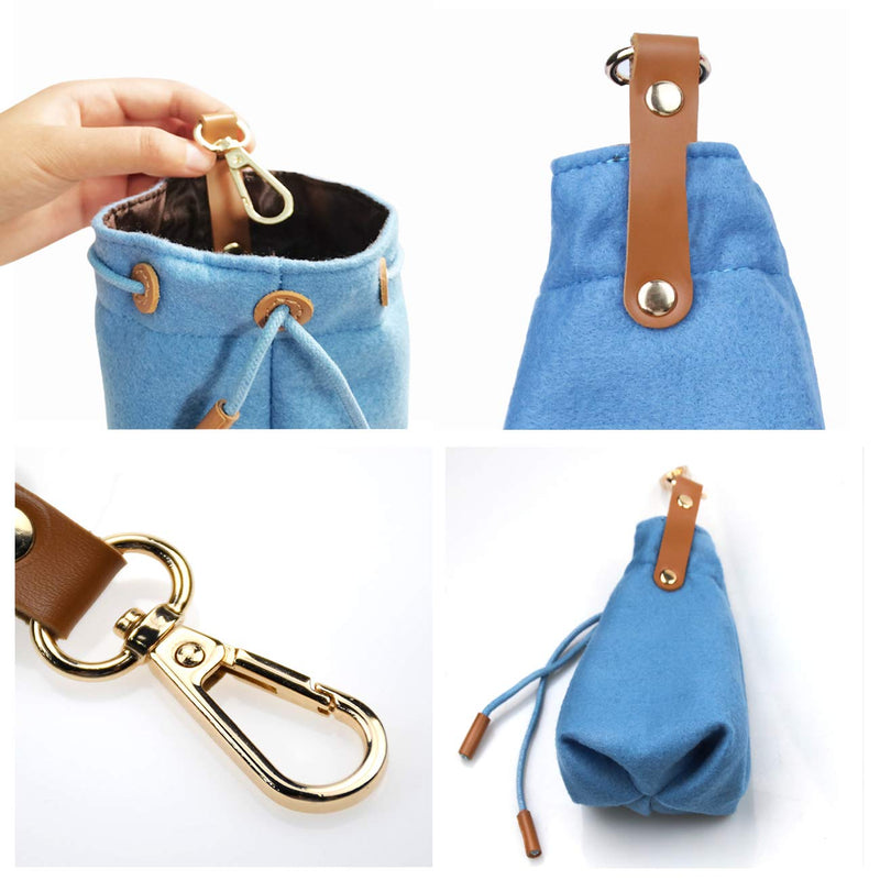 Changeary Dog Treat Pouch - Portable Dog Training Treats Bag Uses Drawstring Sealing Method and Waist Hook Buckle - Flexible to Carry, Easy to Open/Close, Snacks do not Fall During Work Blue - PawsPlanet Australia