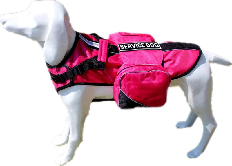 [Australia] - haoyueer Service Dog Backpack Harness Vest Removable Saddle Bags with Label Patches S Hot Pink 