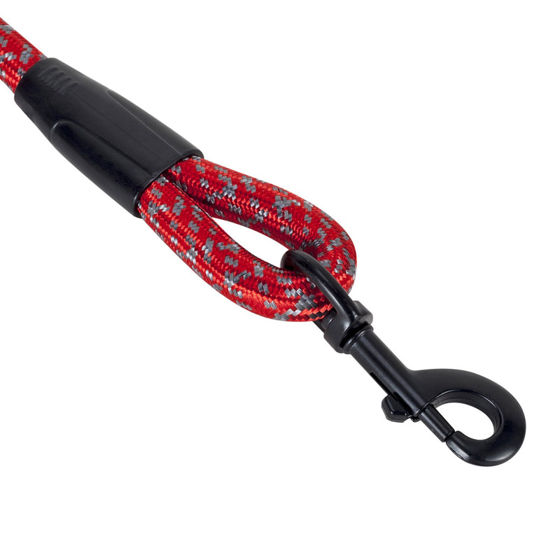 [Australia] - 11Z Reflective Mountain Climbing Rope Dog Leash 4 or 6 FT Long Sturdy Nylon Suitable for Small Medium Large Dogs Cat Lead Large Width 0.6", Length 6' Red 