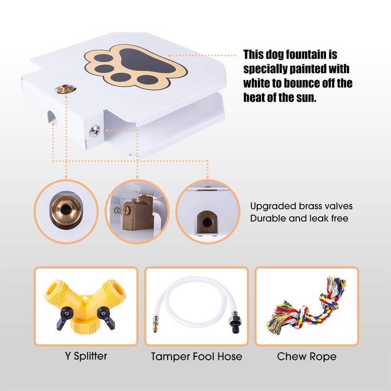 BACOENG Outdoor Dog Water Fountain Toy Sturdy Coated Metal Pet Water Sprinkler - Upgraded Copper Valve with Pressure Adjustment - PawsPlanet Australia