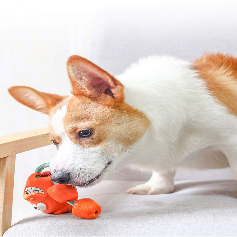 Squeaky Dog Toy, Dog Chew Toys, Pet Chew Toys, Puppy Dog Chew Toys, Dog Tug Rope Ball Toy, Multifunction Durable Rubber Interative Training Toy for Large Medium Small Dogs - PawsPlanet Australia