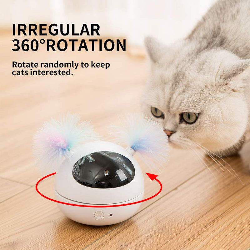 HIPIPET Automatic Cat Laser Toys Interactive Kitten Toy for Indoor Cats Random Rotating Smart On/Off Robotic Electronic Cat Toy Low Noise Battery Powered - PawsPlanet Australia