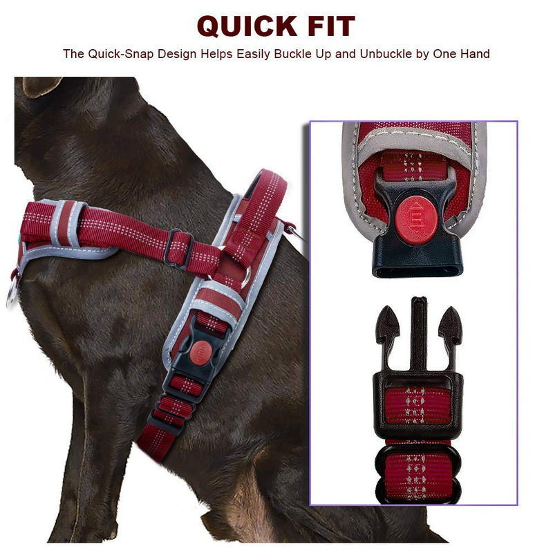 [Australia] - ThinkPet No Pull Harness Breathable Sport Harness - Escape Proof/Quick Fit Reflective Padded Dog Safety Vest with Handle Back/Front Clips, Easy for Walking XXL(Chest:32-42in,Neck:28-40in) Red 