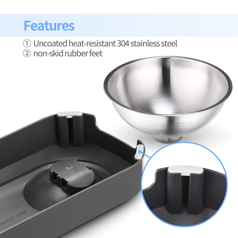 [Australia] - Vekonn Elevated Cat Bowl, Cat and Small Dog Food Bowl Stand, 2 Stainless Steel Cat Food Bowls, Non Slip No Spill, Healthy Eating Posture and Ergonomics for Pets 