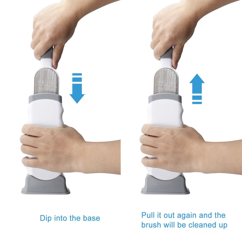BIGO Lint Brush, Self-Cleaning Clothes Brush, Removes Dust, Lint and Hair, for Home and Travel, Plastic, Grey - PawsPlanet Australia
