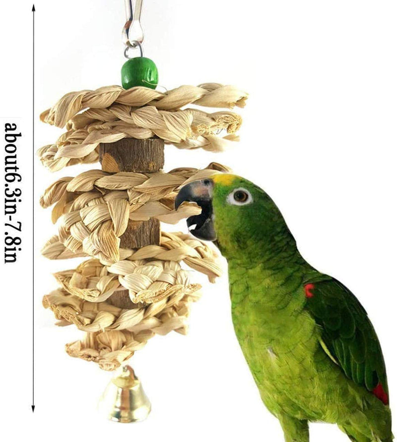 Wonninek 3 Pack Parrot Toys Chewing Bird Toy Cuttle Bone Beak Grinding Cage Hanging Bell Toys for African Greys Amazon Conure Eclectus Budgies Parakeet Cockatiel - PawsPlanet Australia