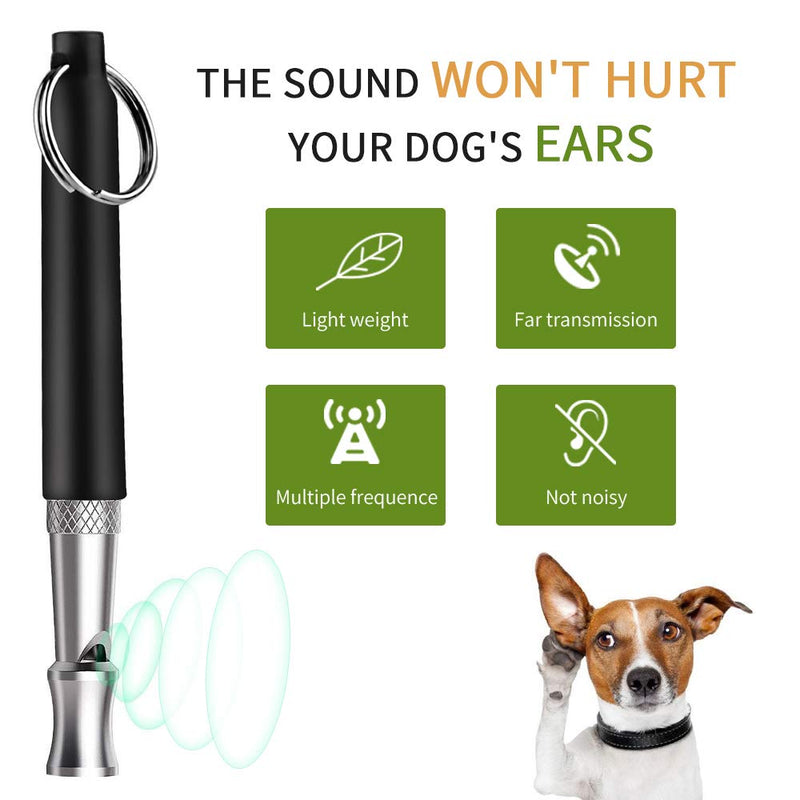 WUQID Dog Whistle to Stop Barking Adjustable Ultrasonic Training Barking Silent Control Tool with Lanyard Black,Blue,Purple - PawsPlanet Australia