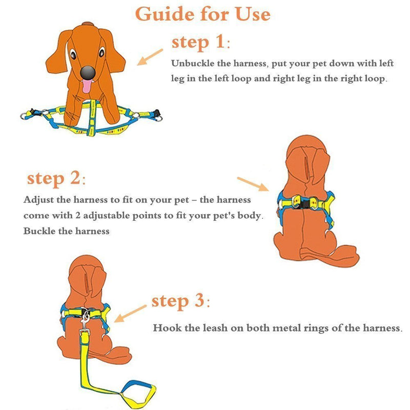 Pet vest harness, Adjustable Dog Harness and Leash Set Easy Use & Durable Material for Dogs/Cats/Puppy ( L ) (Large:Chest Girth:17.7''-27.6') - PawsPlanet Australia