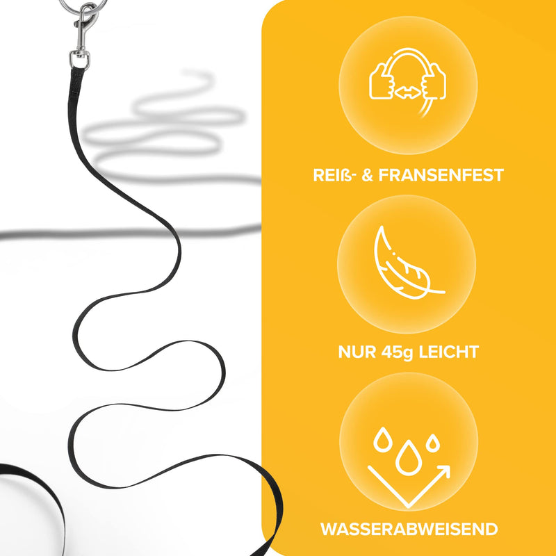 Tierhood - Towing leash 5m / 10m / 15m for dogs & cats [light as a feather] - Cat leash with hand strap & 360° carabiner - Towing leash for small dogs & cats - Dog leash for small dogs light - PawsPlanet Australia