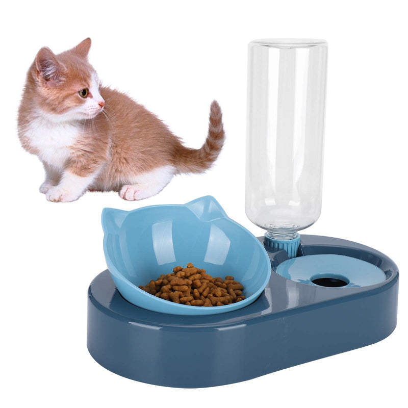 Cat Bowls,Gravity Water and Food Bowl for Cat and Small Dog,Tilted Raised Cat Feeder Bowls,Splash‑Proof&Non‑Wet Mouth,for Feeding and Watering Pets. (Blue, Box Packaging) Blue, Box Packaging - PawsPlanet Australia
