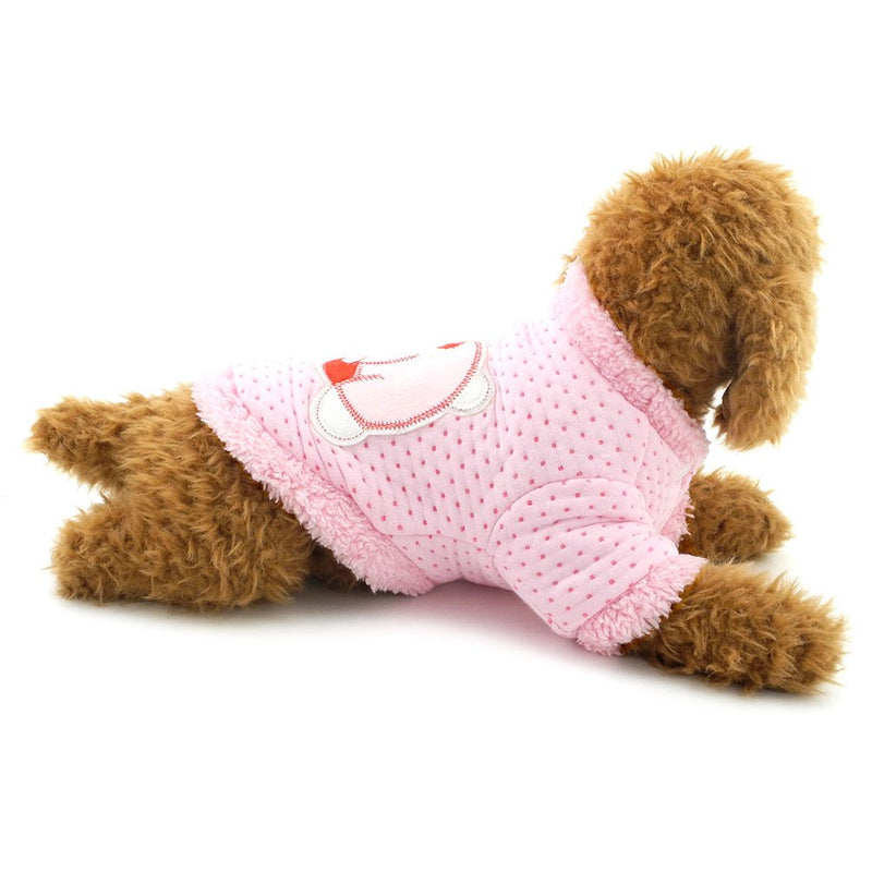 [Australia] - SMALLLEE_LUCKY_STORE Fleece Dog Sweater Doggie Pattern Dog Sleepwear Small Dog Clothes, Large, Pink 