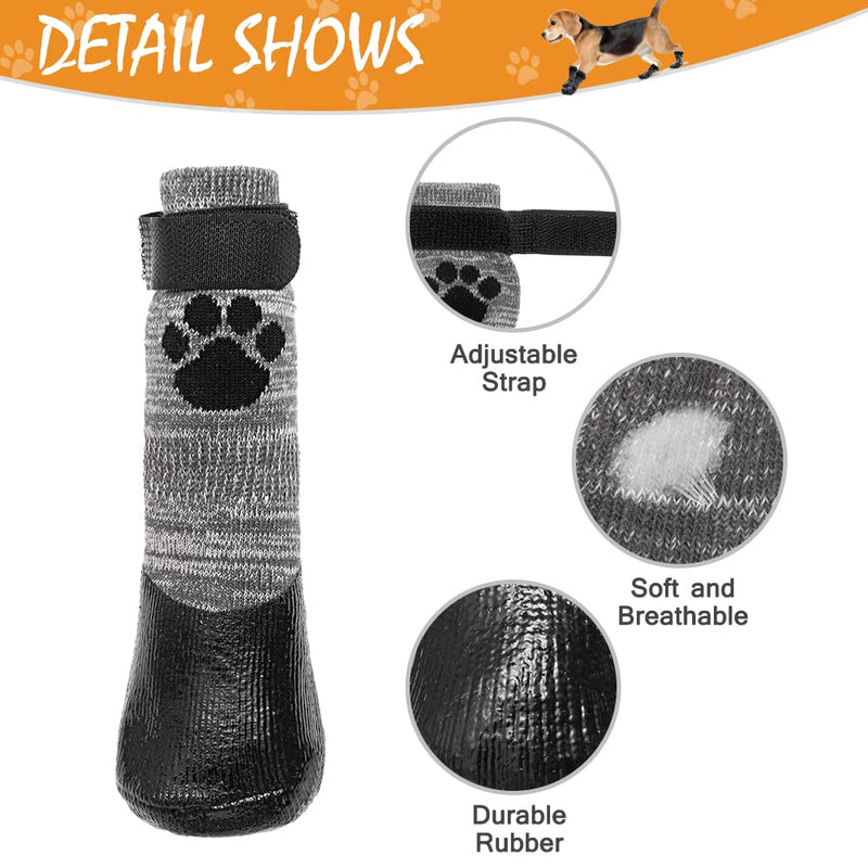 KOOLTAIL Anti Slip Dog Socks - Outdoor Dog Boots Waterproof Dog Shoes Paw Protector with Strap Traction Control for Hardwood Floors Small - PawsPlanet Australia