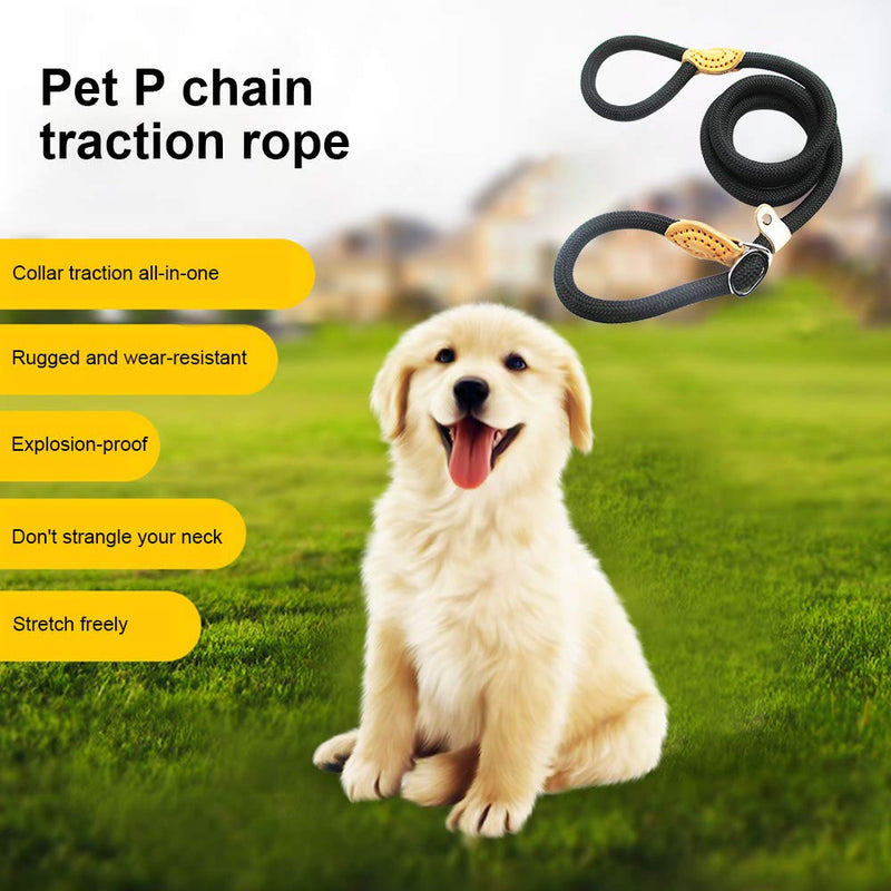 Strong and Durable Braided Rope no Traction Training Lead Traction Anti-Skid Rope, Used for Traction Training Lead Rope for Medium and Large Dogs (Black) Black - PawsPlanet Australia