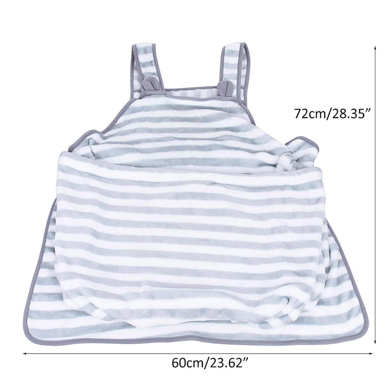 [Australia] - Renhe Cat Holding Apron Small Dog Cat Coral Fleece Sleeping Bag Apron Cat Carrying Apron with Pocket Blue and White 