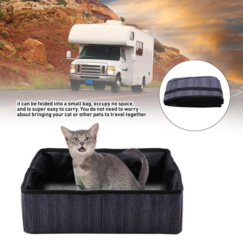 Foldable Cat Litter Box Portable Waterproof Pet Litter Boxes Cat Litter Tray Ketty Litter Pan for Home Outdoor Travel Camping Home Use (Black) Black - PawsPlanet Australia