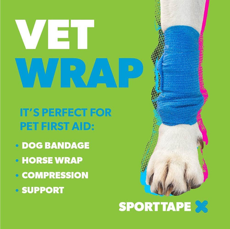 SPORTTAPE Cohesive Bandages | Self Adherent Vet Wrap & Pet Bandage - 7.5CM x 4.5M - Beige | Football Sock Wrap & Shin Guard Tape for Wrist & Ankle Sprains, Swelling & Compression - Single Roll 7.5x450 cm (Pack of 1) - PawsPlanet Australia