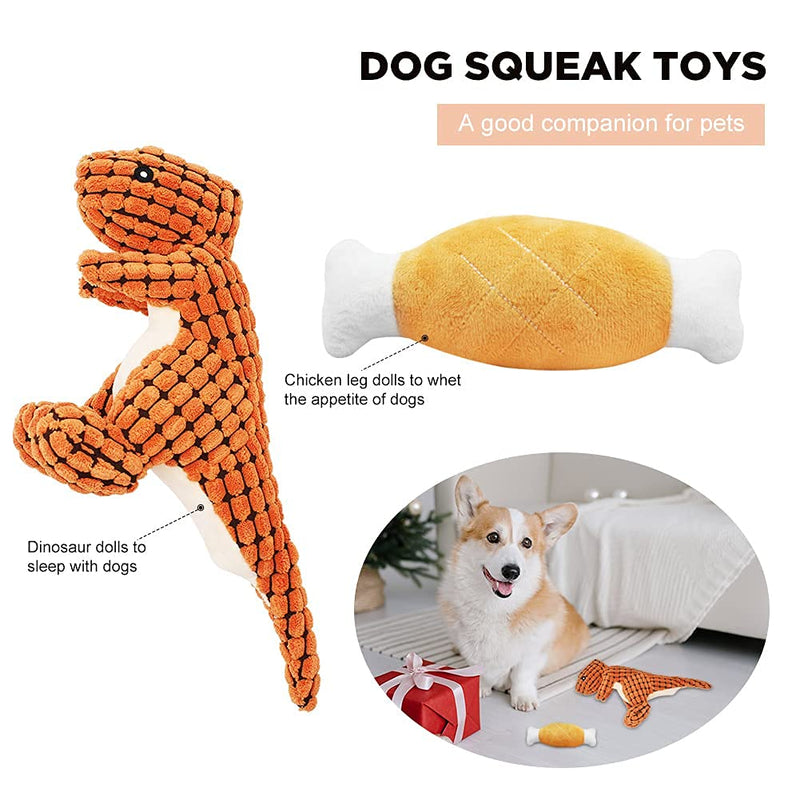 MADDEMCUTE Puppy Toys for Small Dogs-7 Pack Small Dog Toys，Cute Dinosaurs Squeaky Toys，Leaky Food Ball Dog Toys，Durable Puppy Chew Toys, Non-Toxic and Safe (Cute Dinosaurs) Cute Dinosaurs - PawsPlanet Australia