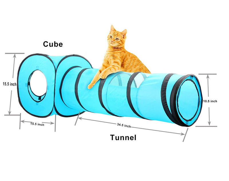 ALL FOR PAWS Pawise Cat Toys Cat Tunnel and Cat Cube Pop Up Collapsible Kitten Indoor Outdoor Toys - PawsPlanet Australia