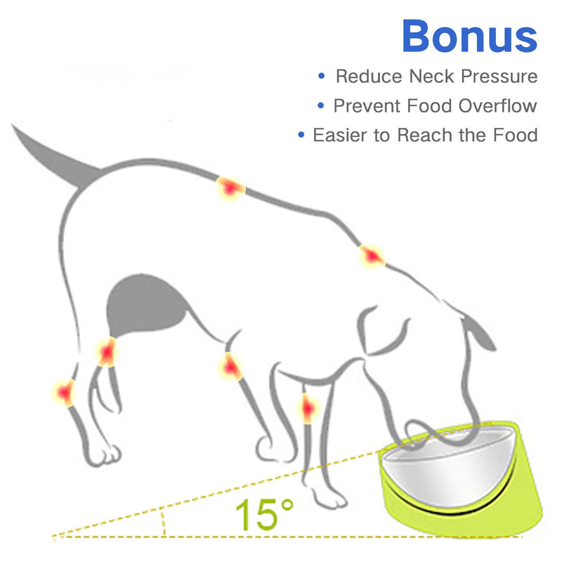[Australia] - Super Design Mess Free 15° Slanted Bowl for Dogs and Cats, Tilted Angle Bulldog Bowl Pet Feeder, Non-Skid & Non-Spill, Easier to Reach Food M/1.5 Cup Black 