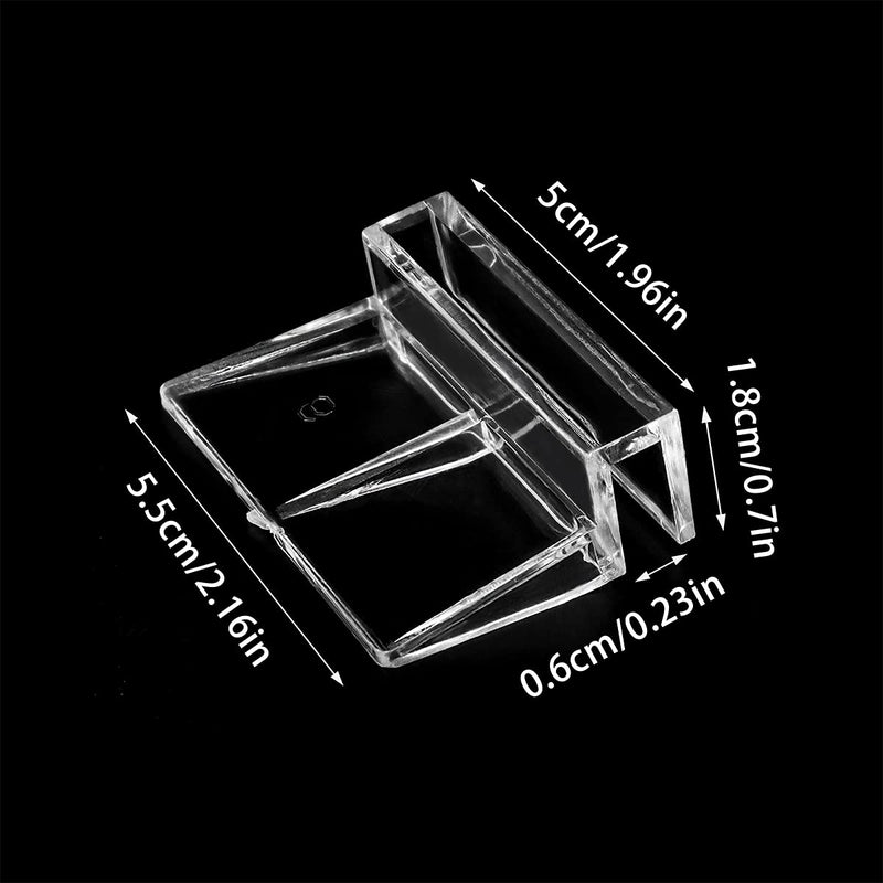 YETOOME 16PCS 6mm Fish Tanks Glass Cover Clip, Acrylic Aquarium Fish Tank Glass Cover Support Hoder Clamp Accessory for Rimless Aquariums (Clear) - PawsPlanet Australia