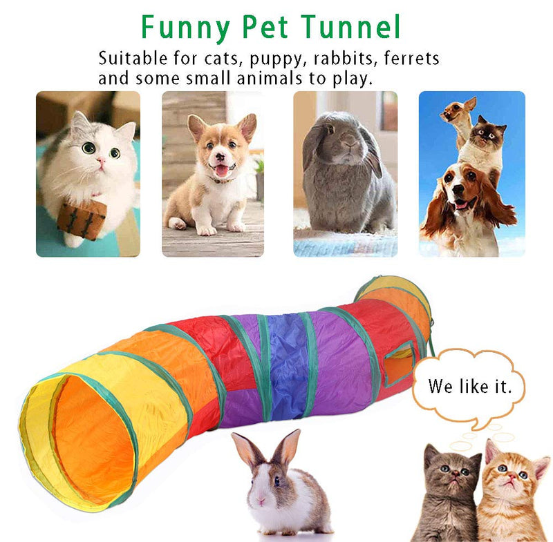 ACEONE Cat Tunnel for Indoor Cats, Pet Play Tunnel and Tube Toy, Cat Collapsible Interactive S-Tunnel for Kitten Rabbit Puppy Ferret Tunnel only - PawsPlanet Australia