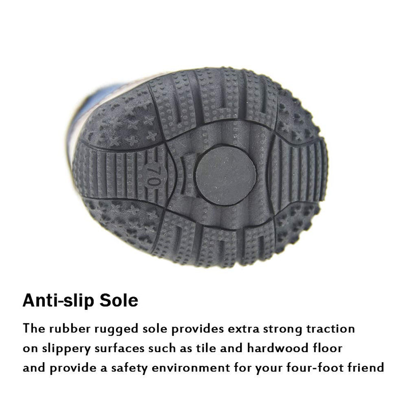 [Australia] - FLAdorepet Large Dog Shoes Rugged Anti-Slip Sole Dog Paw Protector for Hot Pavement Waterproof Dog Snow Shoes Pet Rain Boots with Straps Inside -Stay on Your Dog Feet 80(3.5" 3.1") Blue 