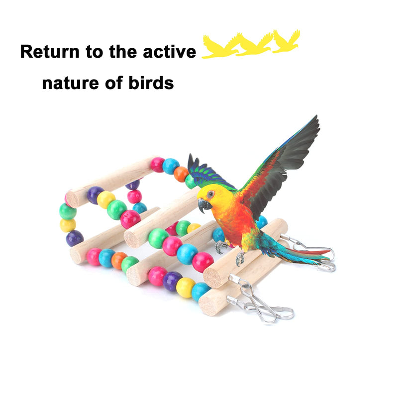 N\A Bird Ladder Parakeet Toys in Bird Cage, Rainbow Swing Hanging Bird Cage for Parakeets, Rope Perch Hamster Bridge Rat Cages Parakeet Cage Accessories for Pet Crawling and Trainning - PawsPlanet Australia