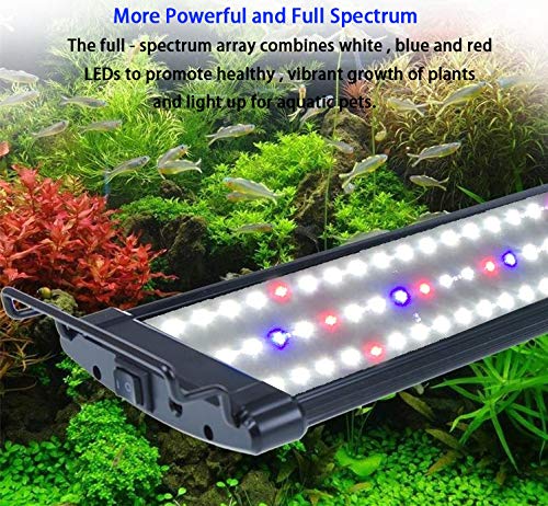 ROGBLIN LED Aquarium Light Full Spectrum, Full Spectrum LED Fish Tank Light for Freshwater Plants, 6 Watts (12 - 18 in) 12 - 18 in - PawsPlanet Australia