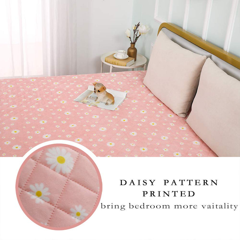 TTLUCKY Waterproof Dog Blanket with Paw Pattern Design Reusable Pet Blanket for Bed, Reversible Dog Bed Cover Washable for Kids Pet Beige/Pink 50X64 - PawsPlanet Australia