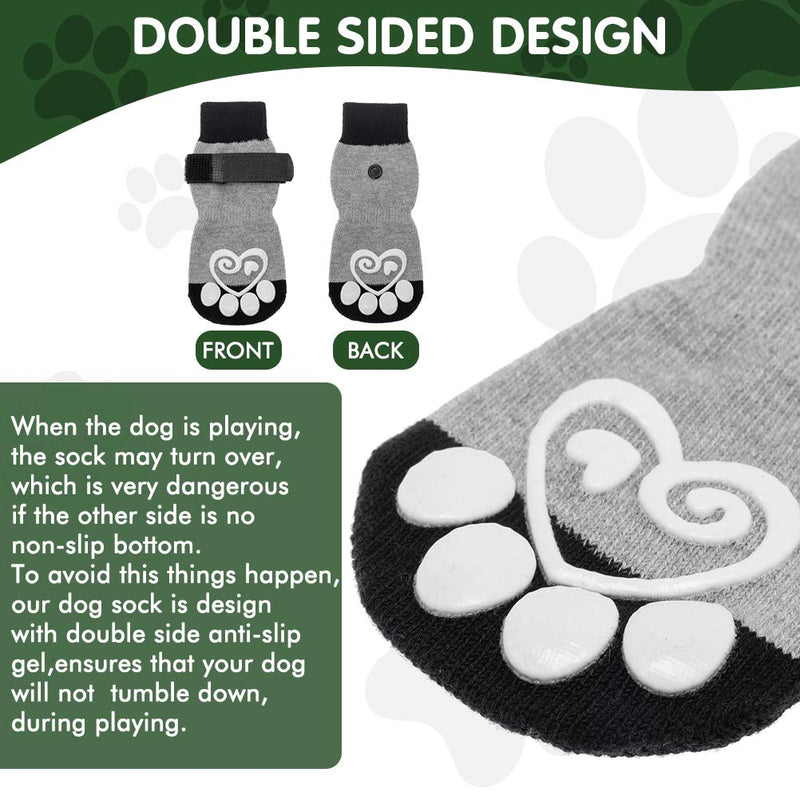 KOOLTAIL Dog Socks Anti-Slip Dog Paw Protector Dog Boots 2 Pairs Adjustable Dog Socks for Pet Indoor & Outdoor Walking Small - PawsPlanet Australia