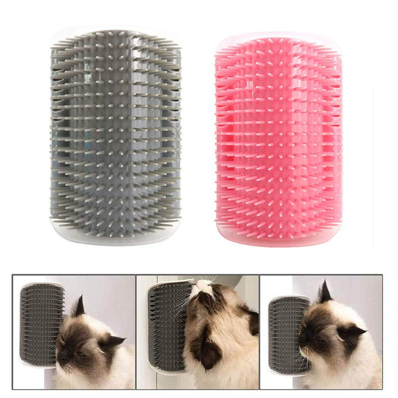 2 Pieces Pet Cat Self Corner Groomer, Cat Wall Corner Massage Itching Tool, Catnip Massage Grooming Brush, for Cats to Helps Prevent Hairballs and Controls Shedding - PawsPlanet Australia