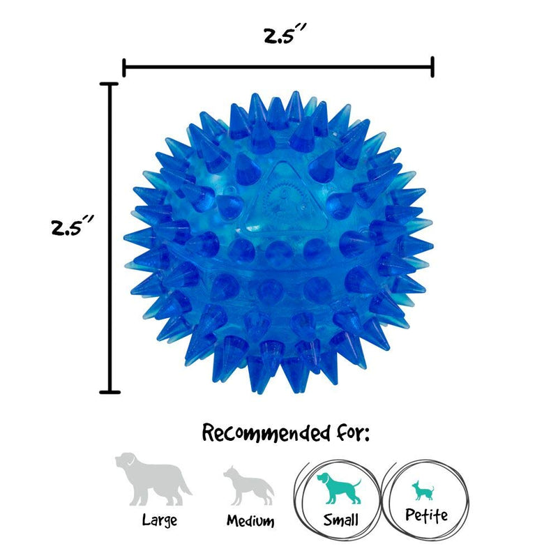 [Australia] - Gnawsome 2.5” Spiky Squeaker Ball Dog Toy - Small, Cleans teeth and Promotes Dental and Gum Health for Your Pet, Colors will vary 