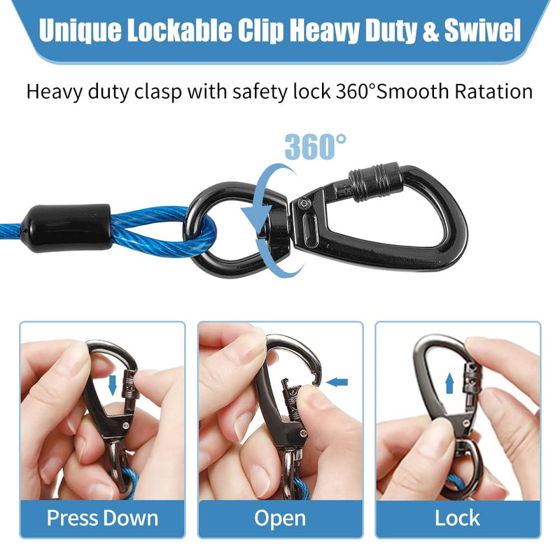 Dog Leash,4/6 FT Dog Leash,Chew Proof Metal Cable for Large Dog and Puppy Teething,Leash with Padded Handle,Blue Dog Leash Heavy Duty for Small Medium Large Dogs 6FT Blue - PawsPlanet Australia