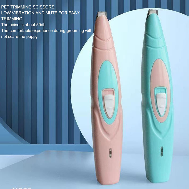 Dog Hair Trimmer, Dog Hair from Paws, Eyes, Ears, Face, Trimmer, Cordless, Dogs, Cats, Paw Trimmer, Low Noise, Electric Dog Hair Trimmer, (Blue) Blue - PawsPlanet Australia