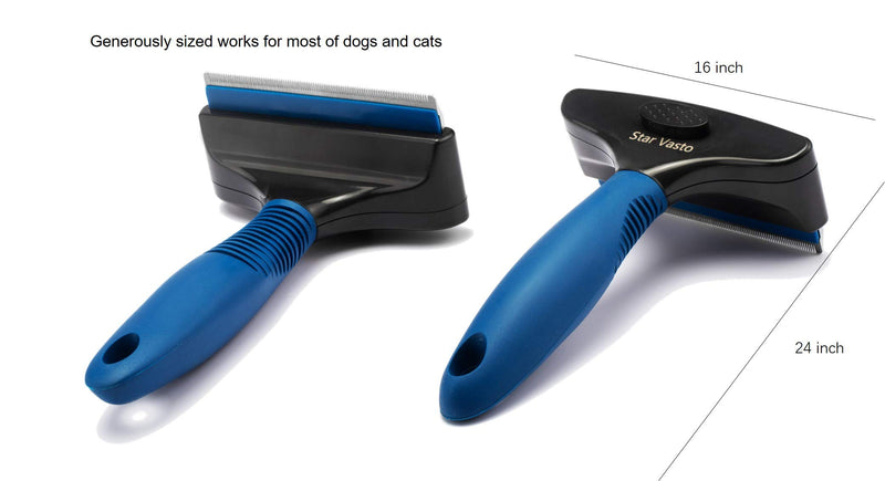 STAR VASTO Self-Cleaning Deshedding Tool for Dogs, Cats, Bunnies| Deshedding Brush for Short Hair and Long Hair| Deshedder for Cats and Dogs| Removes Loose Hair and Combats - PawsPlanet Australia
