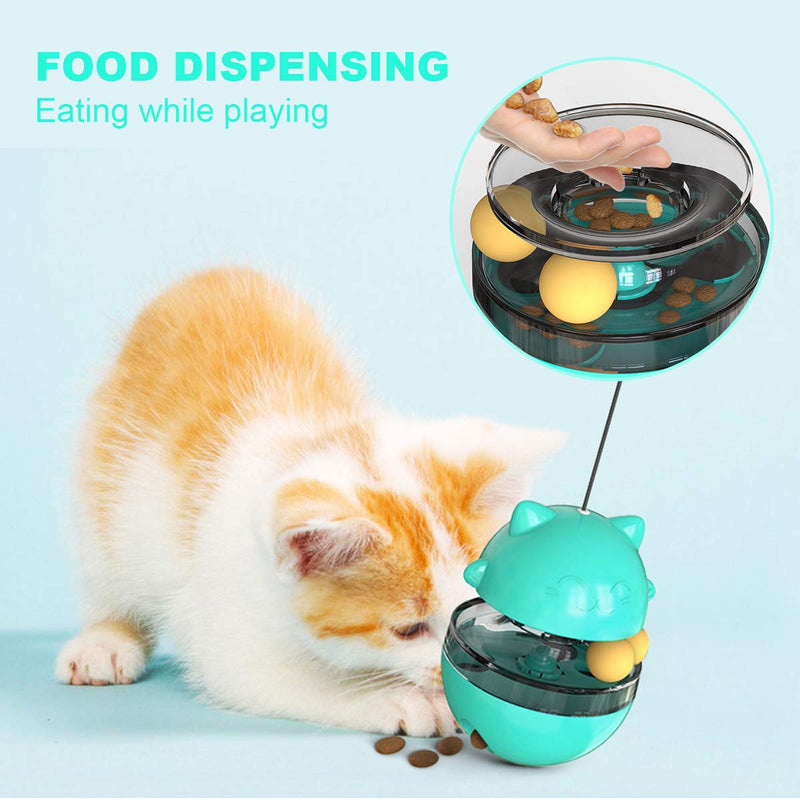 KYTIHOM Interactive Cat Treat Toy Cat Food Dispenser with Swing Balance Body, Funny Tumbler Ball Toys for Indoor Cats, Kitten Adjustable Slow Feeder Food Dispenser - PawsPlanet Australia