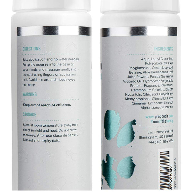 Pro Pooch Dry Shampoo For Dogs (200 ml) Quick Drying Waterless No Rinse Mousse. - PawsPlanet Australia